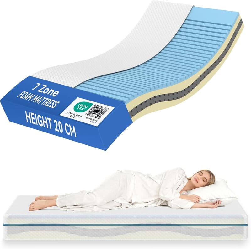 Tribesigns Kaltschaummatratze, 160 x 200 cm, mittelhart mit atmungsaktivem, waschbarem Bezug, Höhe 20 cm, S-förmiges ergonomisches Kiel-Design für