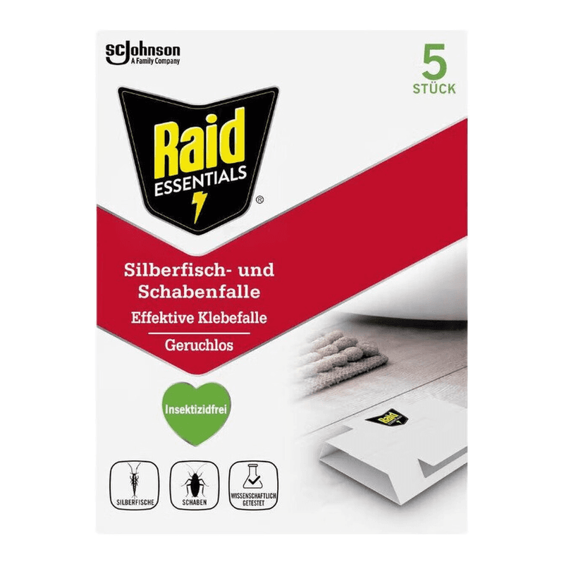 Raid Essentials Silberfisch- und Kakerlakenfalle 5 Stück