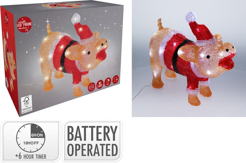 30CM SCHWEIN MIT LED ACRYL