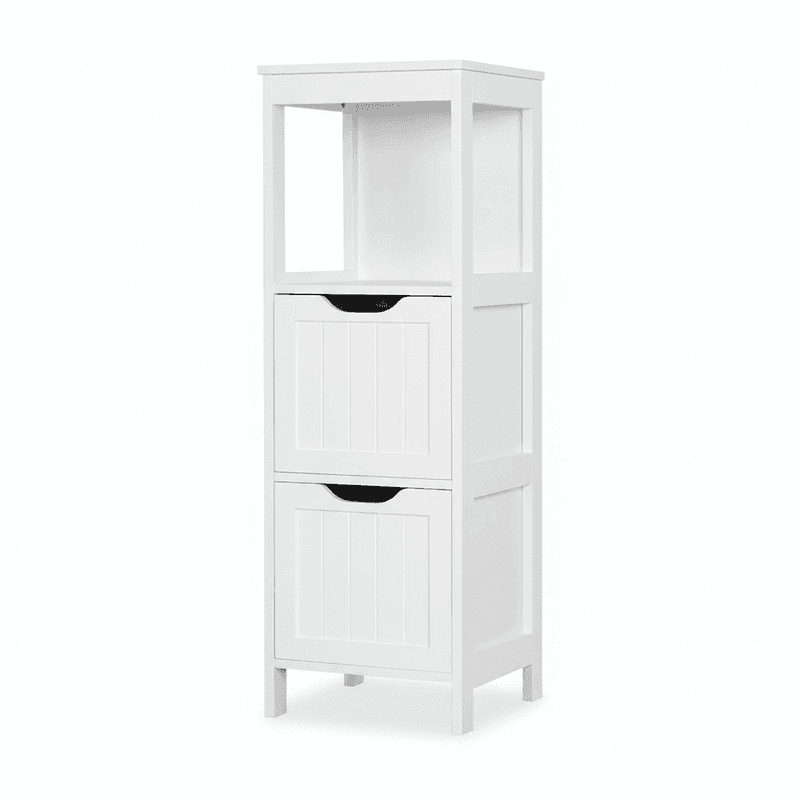 Yaheetech Badschrank mit herausnehmbaren Schubladen, weiß, MDF, 30 x 30 x 89 cm
