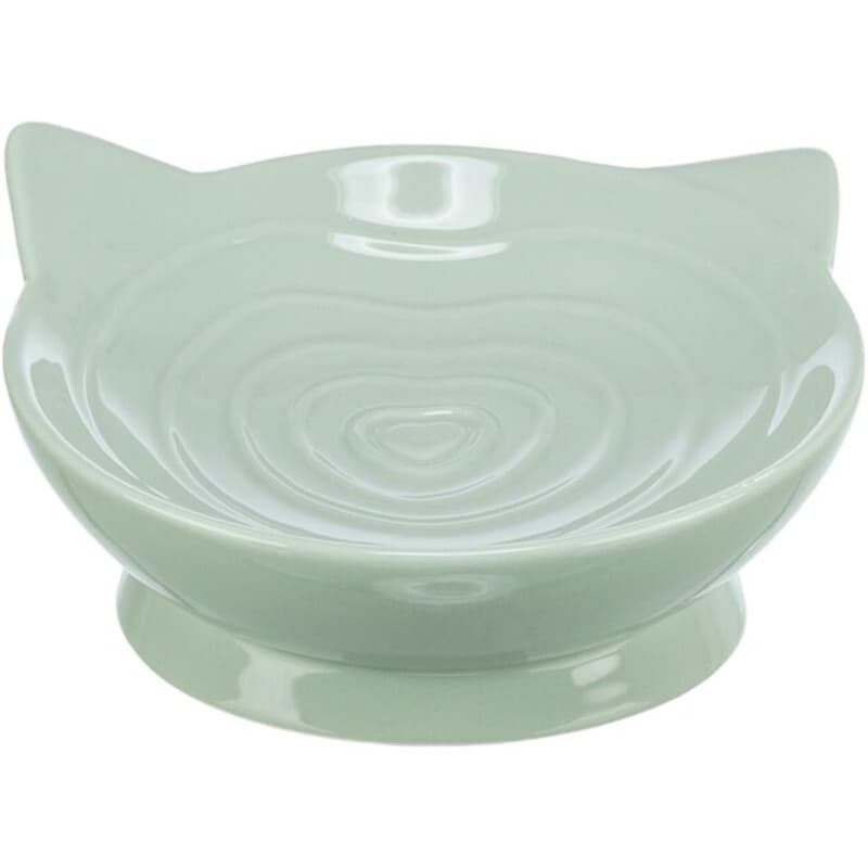 TRIXIE Erhöhter Keramiknapf für Katzen salbeigrün 150 ml Ø 14 cm