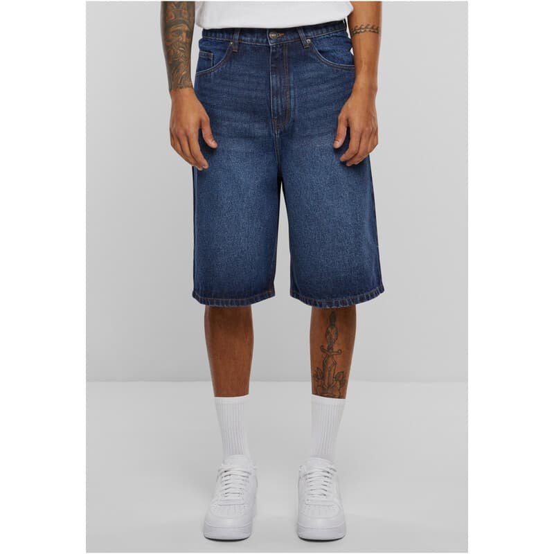 Urban Classics 90er schwere Denim-Shorts, neu, dunkelblau gewaschen, Größe 33