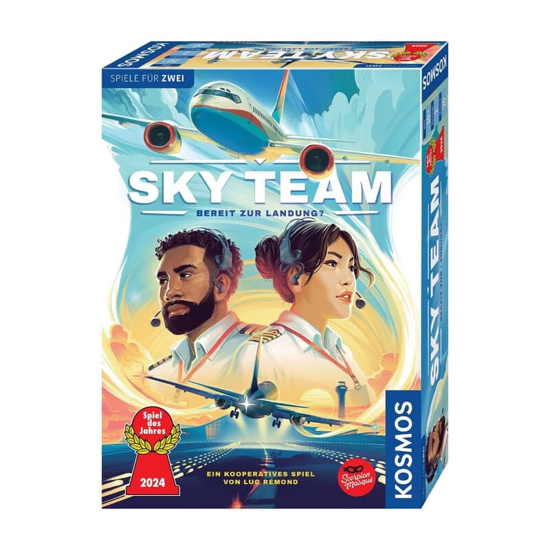 KOSMOS 684044 Sky Team - Bereit zur Landung? Spiel des Jahres 2024, kooperatives Spiel für 2 Personen ab 10 Jahre, Strategiespiel, Brettspiel,