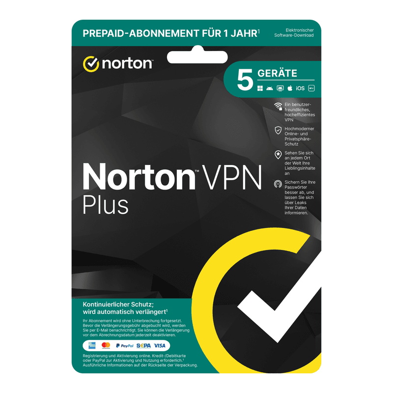 Norton VPN Plus, 5 Geräte, 1 Jahr