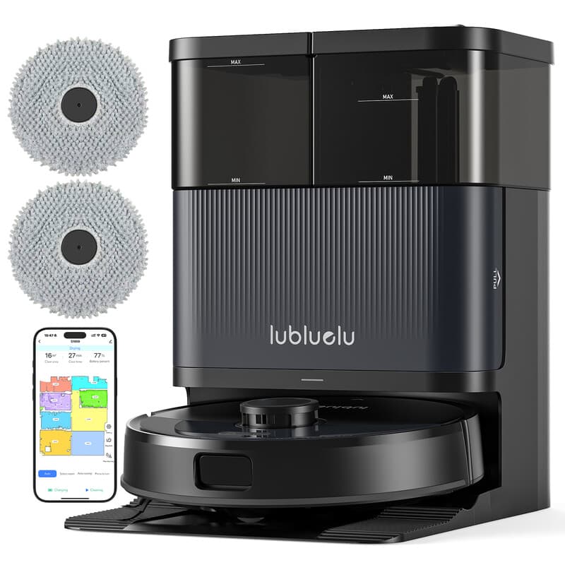 Lubluelu S1000 Ultra Saugroboter mit LiDAR, integrierte Wischfunktion, All-in-One-Station, 10.000 Pa, 55 dB, mit App-Steuerung, ideal für Tierhaare,
