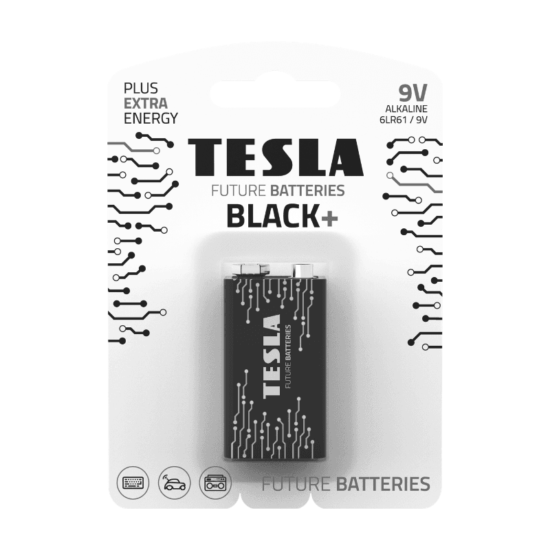 TESLA BLACK+ 9V E-Block, 6LR61 1x 1er Pack (1 Stück)