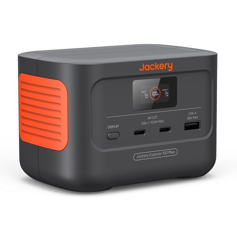 【Zeitlich begrenzter €74 】Jackery Explorer 100 Plus tragbare Powerstation, 99 Wh LiFePO4-Akku mit Schnellladung, tragbarer Backup-Akku mit 3