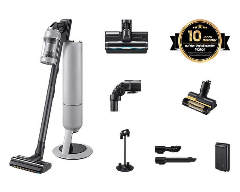 Samsung Bespoke AI Jet PetPRO mit All-in-One Clean Station, 770 W Motorleistung, Pebble Gray VS80F28ELP/WD