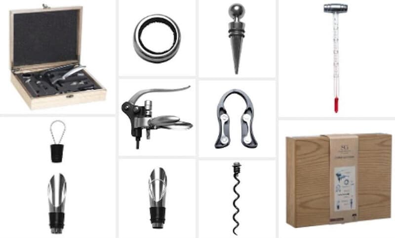 Secret de Gourmet Sommelier-Geschenkset - 9-teilig, Holzkoffer
