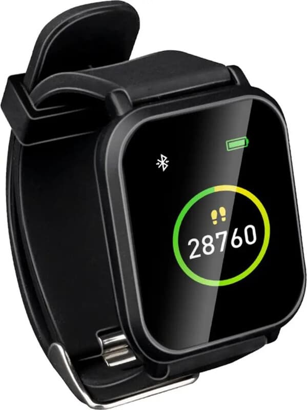 Umbro Smartwatch mit Bluetooth, Schrittzähler und Thermometer, schwarz