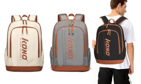 Kono Freizeitrucksack mit Laptopfach: Schwarz