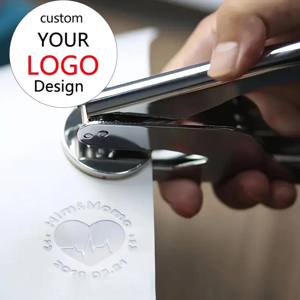 Benutzerdefinierter geprägter Stempel Personalisierter individueller Buchpräger Siegel Hochzeitsladung Logo Anpassung Prägung Papierstempel