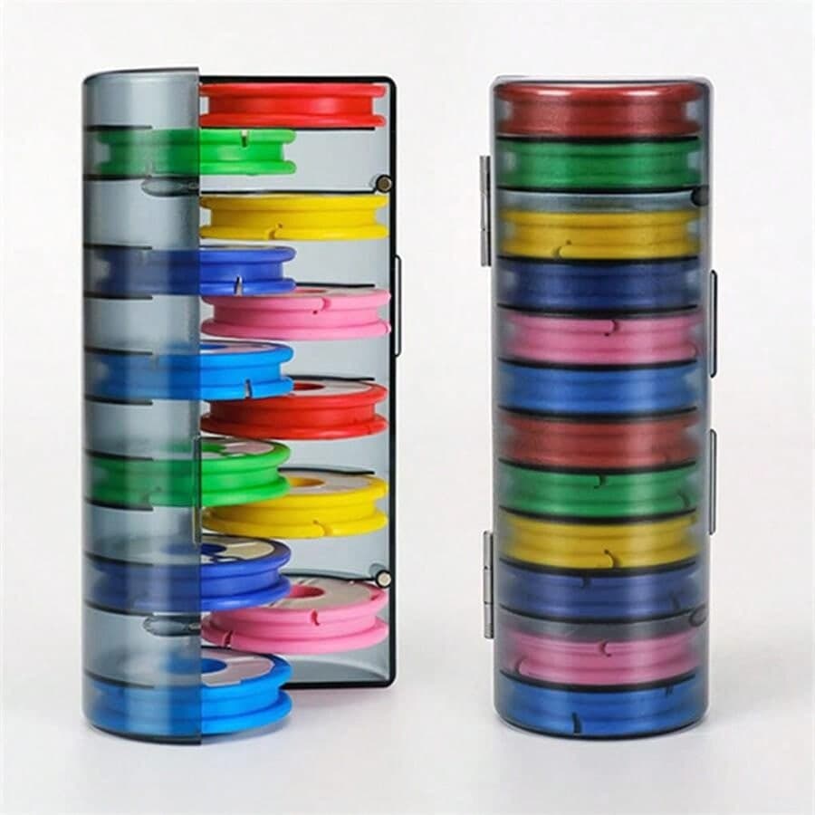 Silikon Hauptschnur Aufbewahrungsbox, multifunktionaler tragbarer Kartenschlitz Linie Organizer Box, Silikon Hauptschnur Spulenbox Angelzubehör,