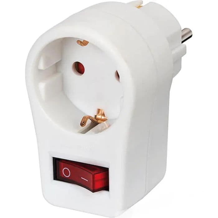 Brennenstuhl Steckdosenadapter 1508070, weiß, mit Schalter, 1-fach Schuko bis...