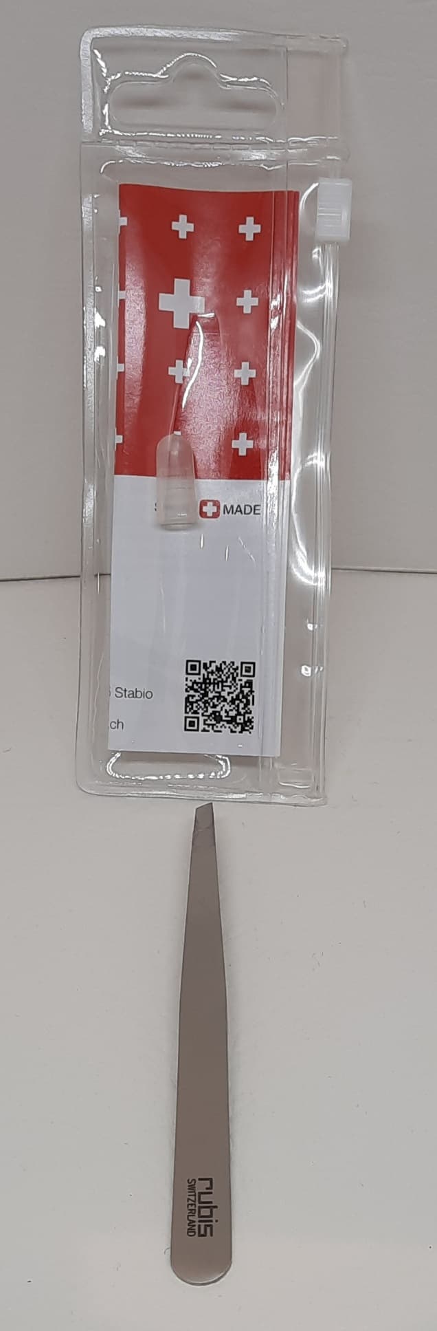 Pinzette RUBIS, rostfrei, schräg Edelstahl matt
