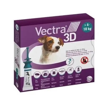 Externes Antiparasitikum für Hunde zwischen 4-10 kg Vectra 3D, 3 Pipetten, Ceva Sante