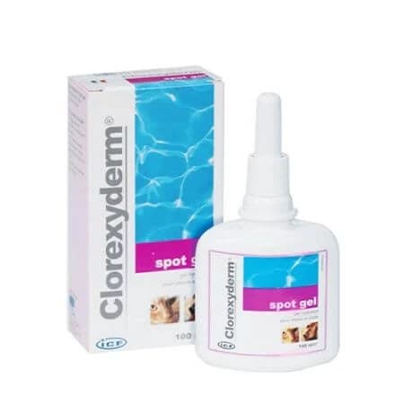 Clorexyderm Spot Gel, 100 ml, ICF Antibakterielles Gel für Hunde und Katzen
