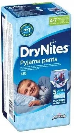 DryNites Große Jungen, 4-7 Jahre, Nacht-Windeln, 10 Stück