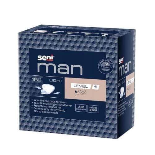 SENI Man Light Level 1, 15 Stk. - Anatomische urologische Einlagen für Männer