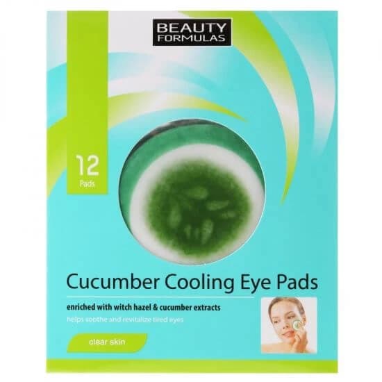 Gurkenextrakt Erfrischungspads für die Augen, 12 Stück, Beauty Formula