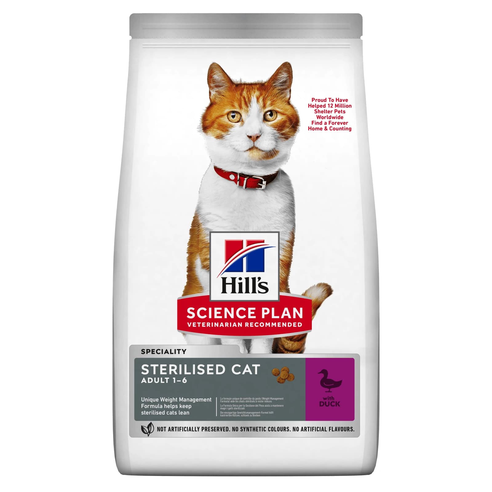 HILL'S SCIENCE PLAN Adult Sterilized, Ente, Trockenfutter für sterilisierte Katzen, 1,5kg