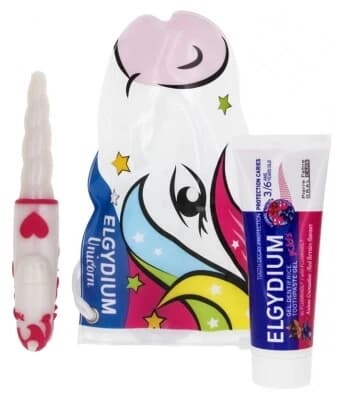 Elgydium Unicorn Reise-Set für Kinder von 3 bis 6 Jahren