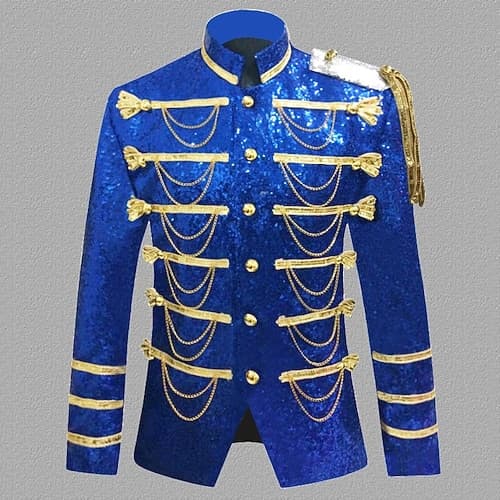 Retro Vintage Rokoko Mittelalterlich Maskerade Anzüge Blazer Blazer mit Reverskragen Prinz Aristokrat Pailletten Pailletten Kostüm Herren Halloween