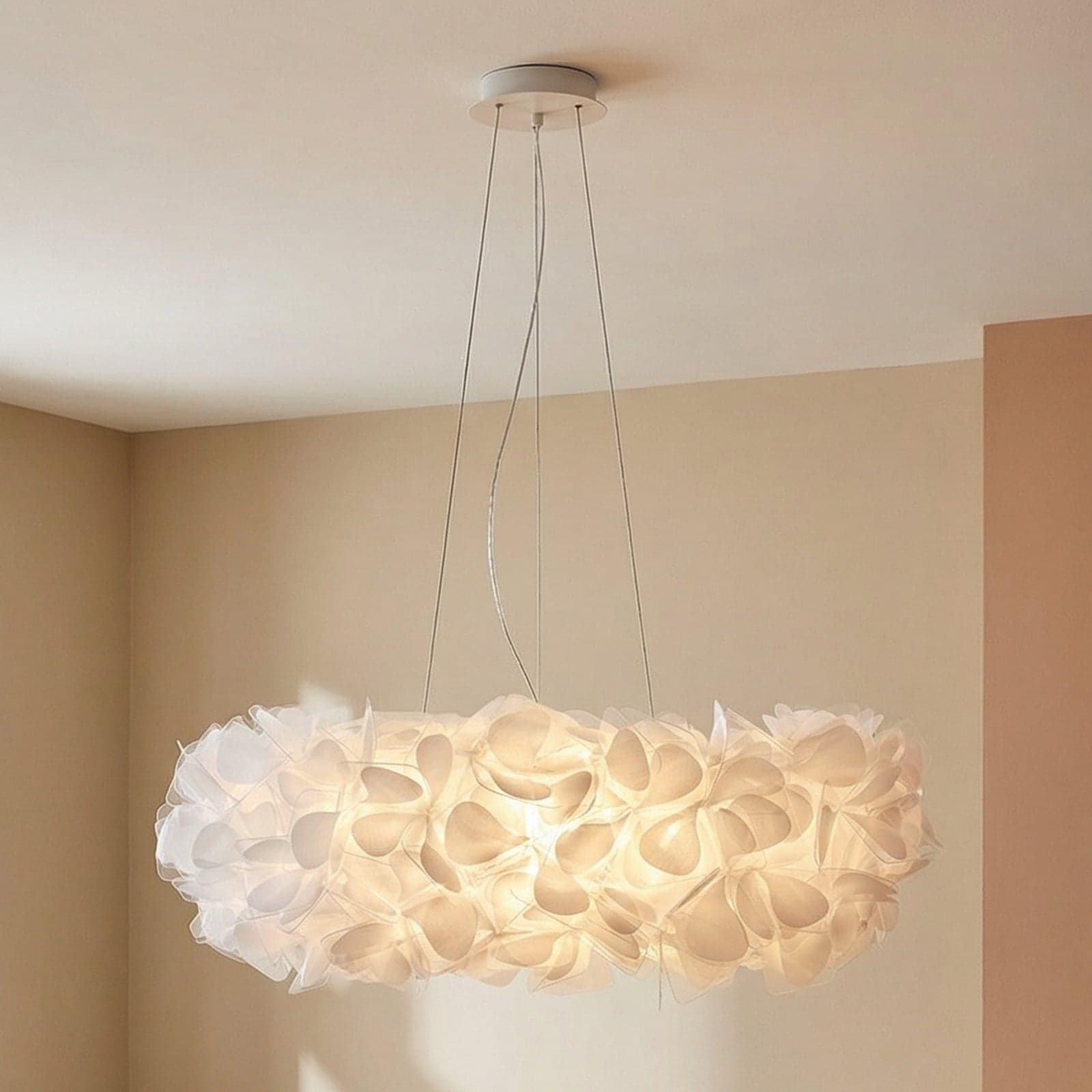 Clizia Mama Non Mama Hängeleuchte, Ø78cm, weiß/klar - Slamp - Wohnzimmer - Design - Kunststoff - Mehrflammig