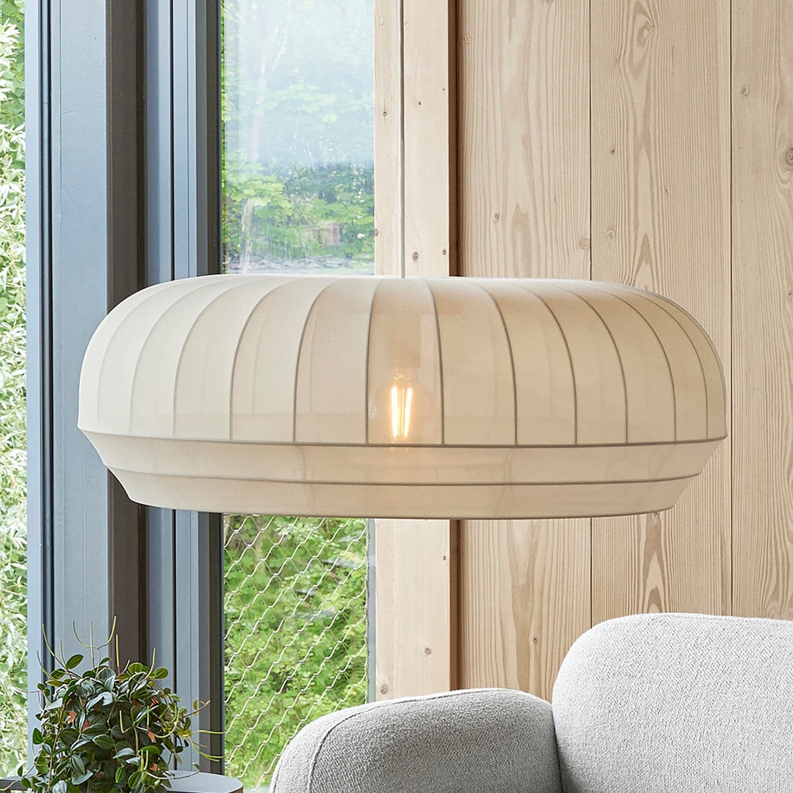 Tradition Pendelleuchte Large Oval White - Northern Tradition large oval - Wohnzimmer - Design - Stoff / Textil - Einflammig