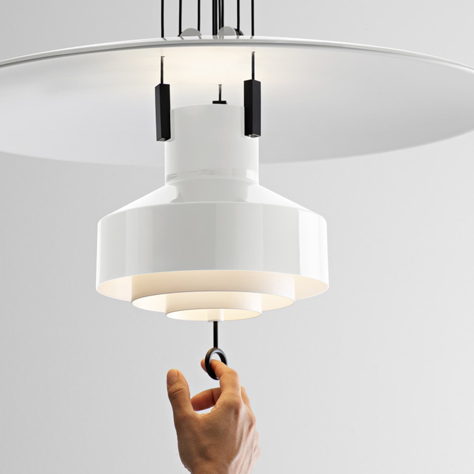 Saliscendi LED-Hängeleuchte, weiß - Stilnovo - Wohnzimmer - Design - Metall - Einflammig