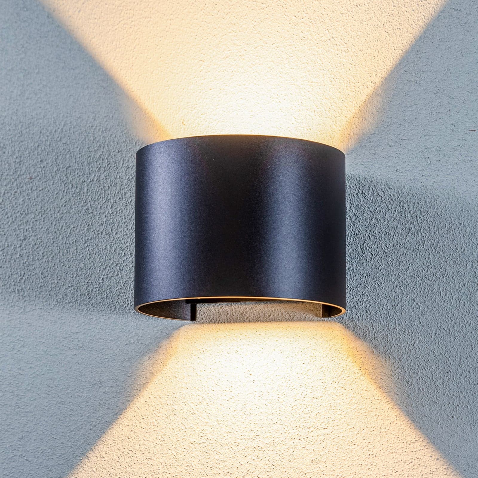 Nivar Round LED Außenwandleuchte Black Lindby - Balkon - Modern - Metall - Rund