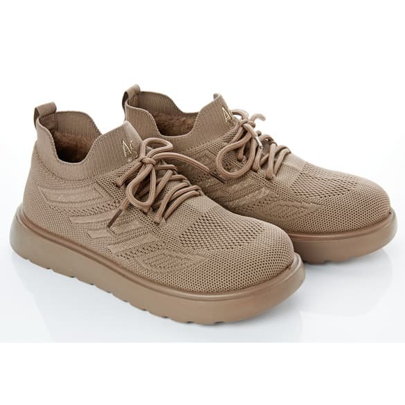 Sneaker "Barbara" in Strickoptik taupe Amélie di Santi