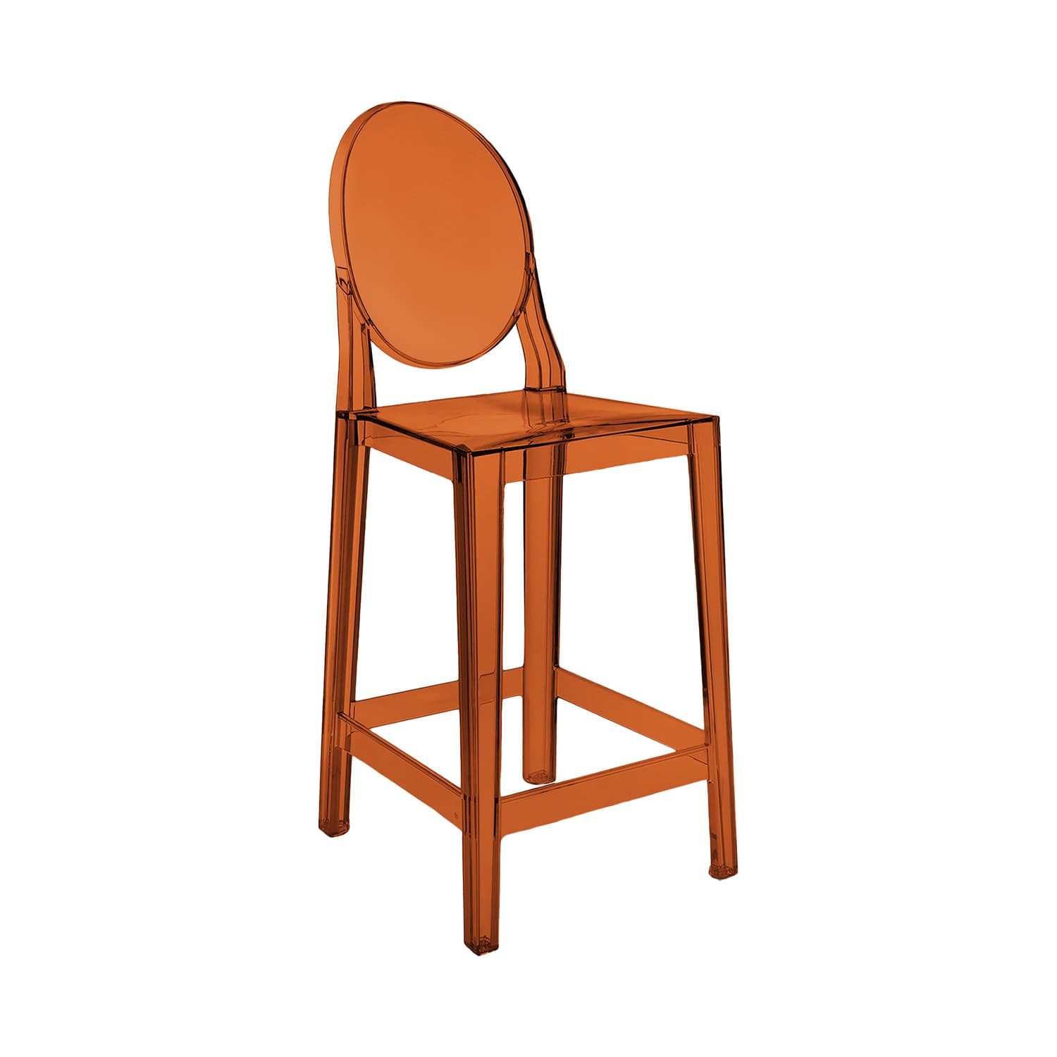 Kartell - Hochstuhl Ghost - Orange - Polykarbonat - Designer Philippe Starck