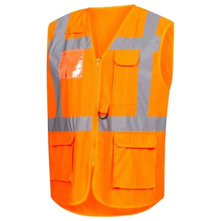 NITRAS SAFETY Orange Unisex XL 100 % Polyester Warnweste, Reißverschluss