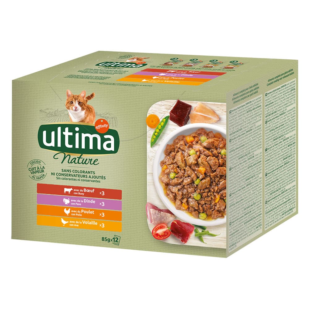 Ultima Nature - 48 x 85 g Fleischvariation (Rind, Truthahn, Huhn, Geflügel)