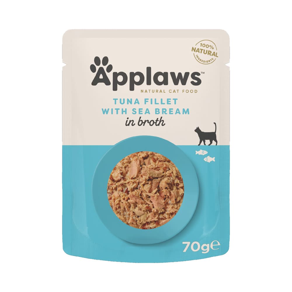 Applaws Cat Natural in Brühe 12 x 70 g - Thunfisch mit Dorade