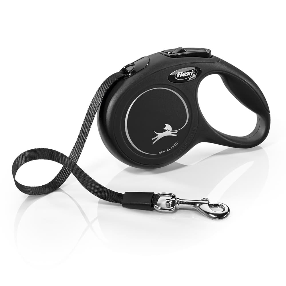 flexi Classic Gurt-Leine schwarz, 5 m - Größe L: bis 50 kg