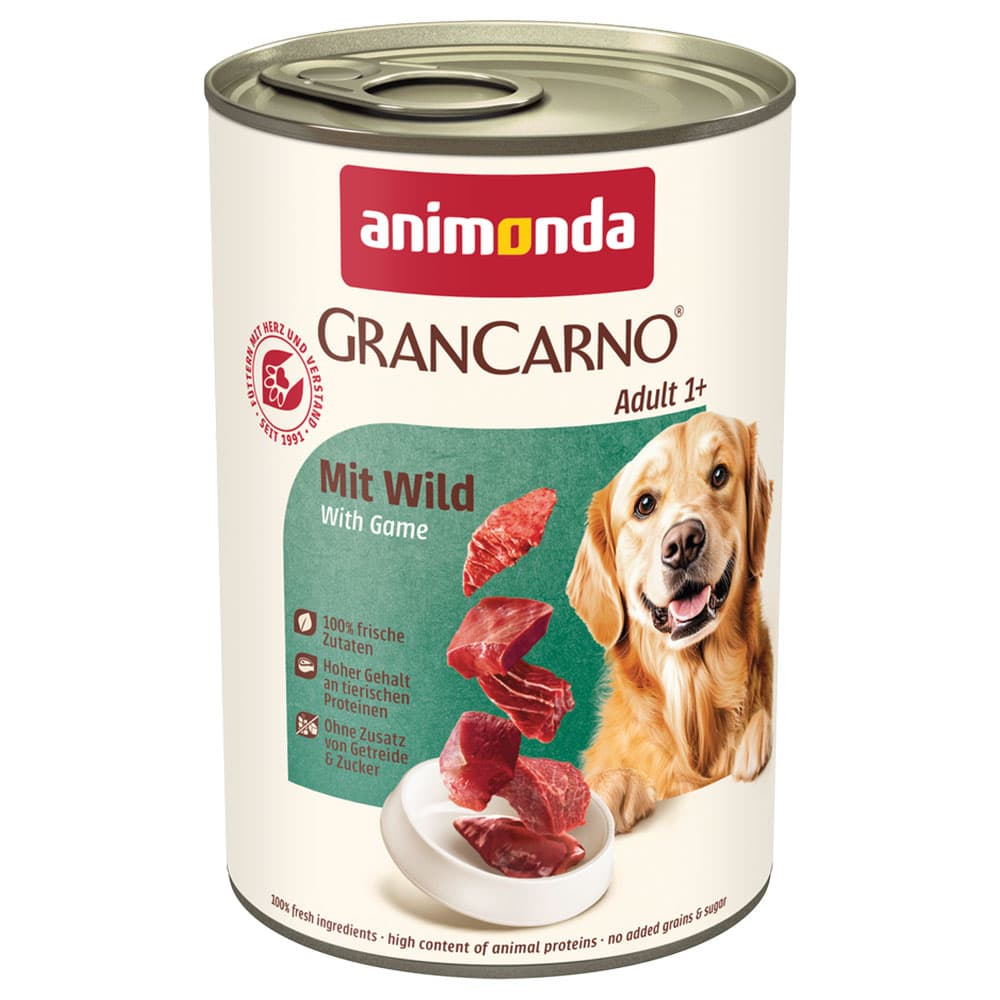 Sparpaket animonda GranCarno Original 12 x 400 g - mit Wild