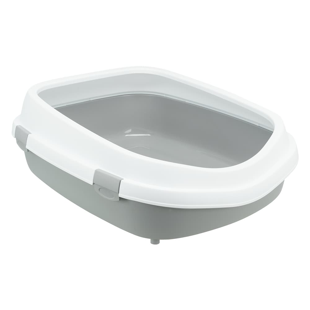 Trixie Katzentoilette Primo XXL mit Rand - grau/weiß