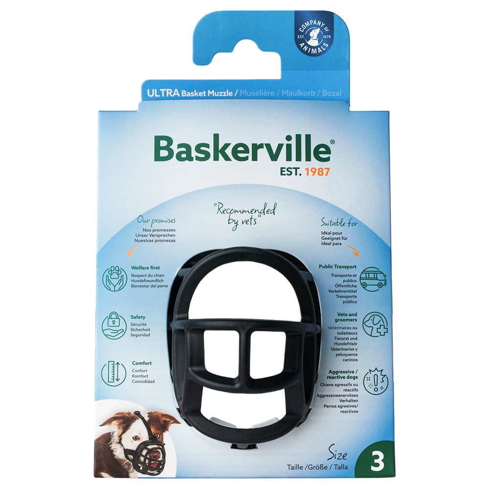 Maulkorb Baskerville Ultra 2.0 - Größe 3, z.B. Border Collie, Schnauzer