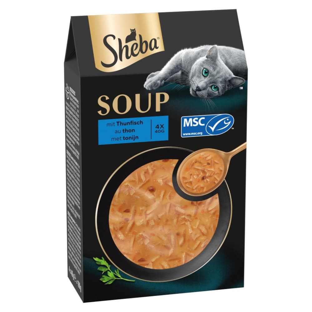 Sparpaket 80 x 40 g Multipack Sheba Classic Soup Frischebeutel - mit Thunfisch