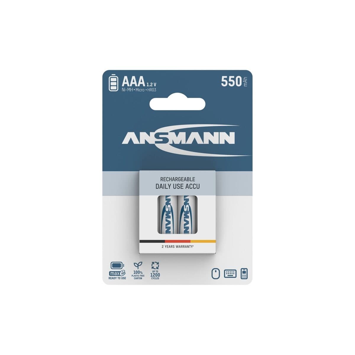 1x4 Ansmann maxE NiMH Akku Micro AAA 550 mAh 5030772