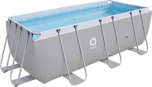 Avenli Frame Rectangular Pool 400 x 207 x 122 cm, Aufstellpool, rechteckig, ohne Pumpe, Ersatzpool, grau