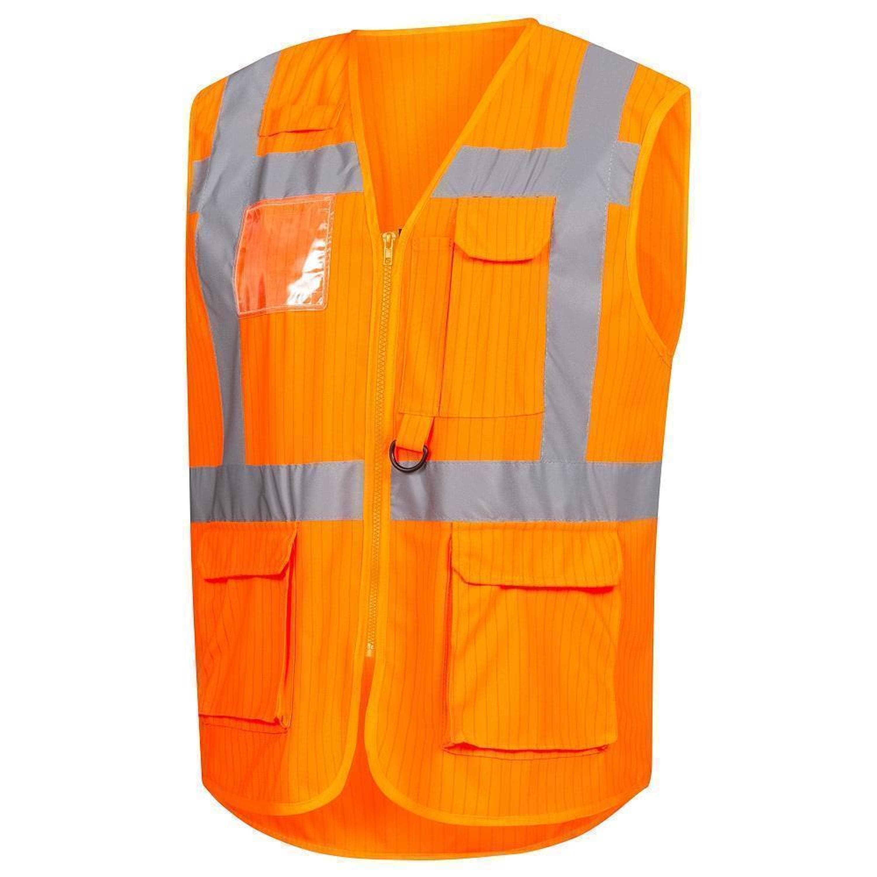 Nitras Warnschutz Weste | Gr. XL | neonorange | Warnschutzweste