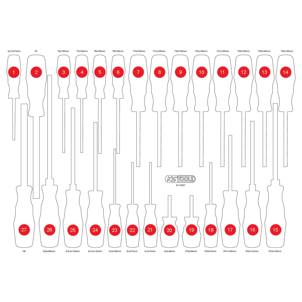 KS TOOLS 811.0027-97 Leere Schaumstoffeinlage zu 811.0027