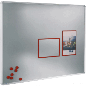 Aushangtafel magnetisch Metalldesign 900x600mm weißaluminium RAL 9006