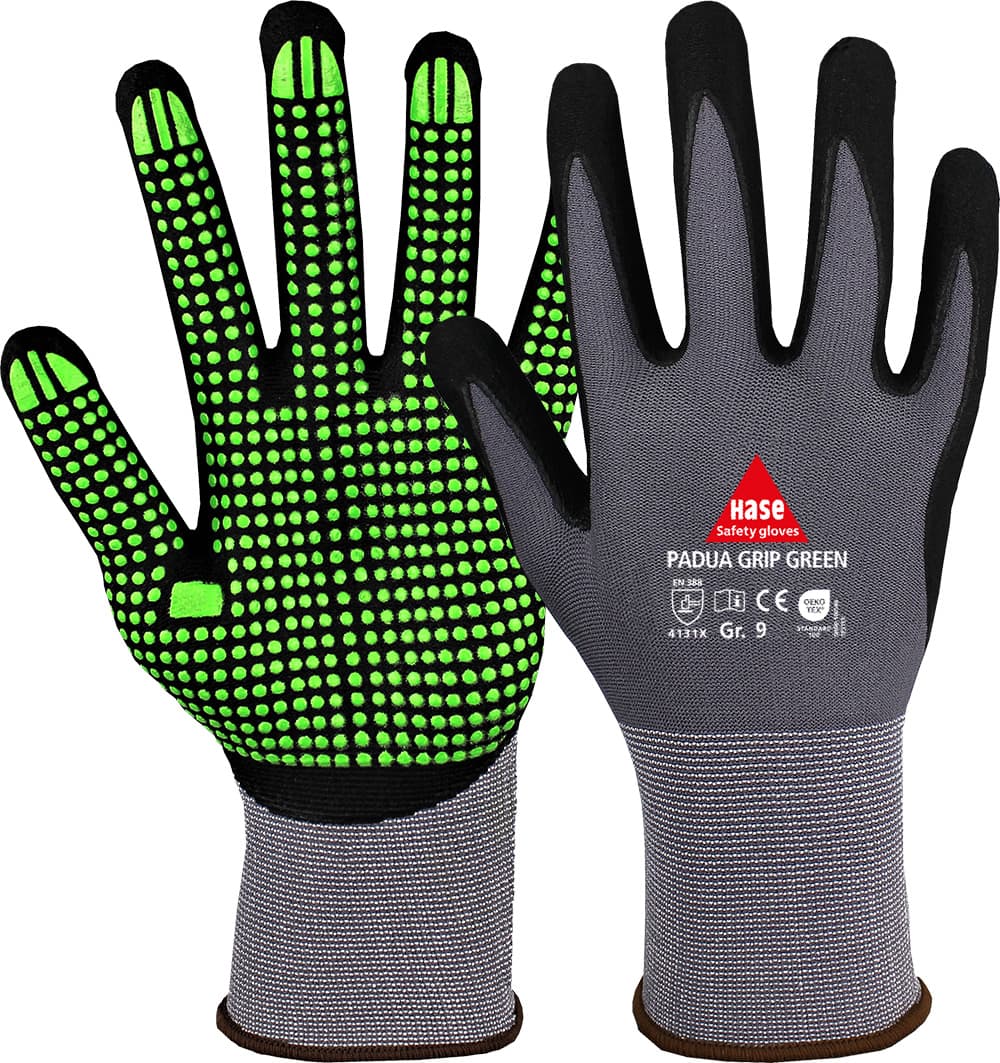 Hase Padua Grip Green, grau schwarz grün, Gr.8