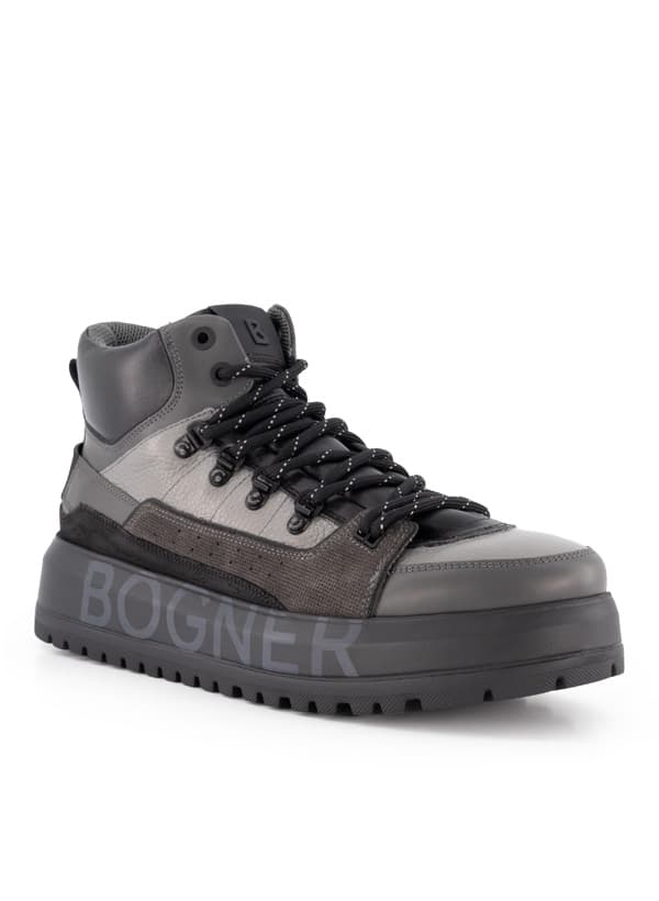 BOGNER Herren Schnürboots grau Glattleder