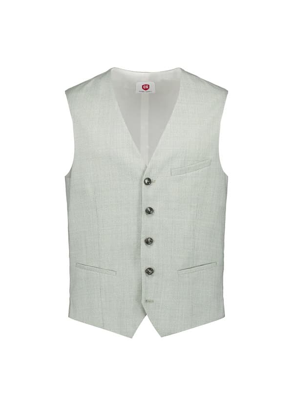 CG Herren Weste grün Schurwolle meliert Slim Fit