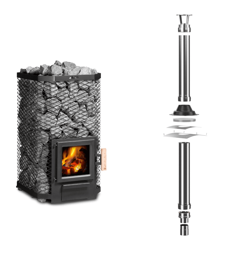 FinTec Saunaofen Arthur + FinTec Schornstein (verschiedene Varianten)